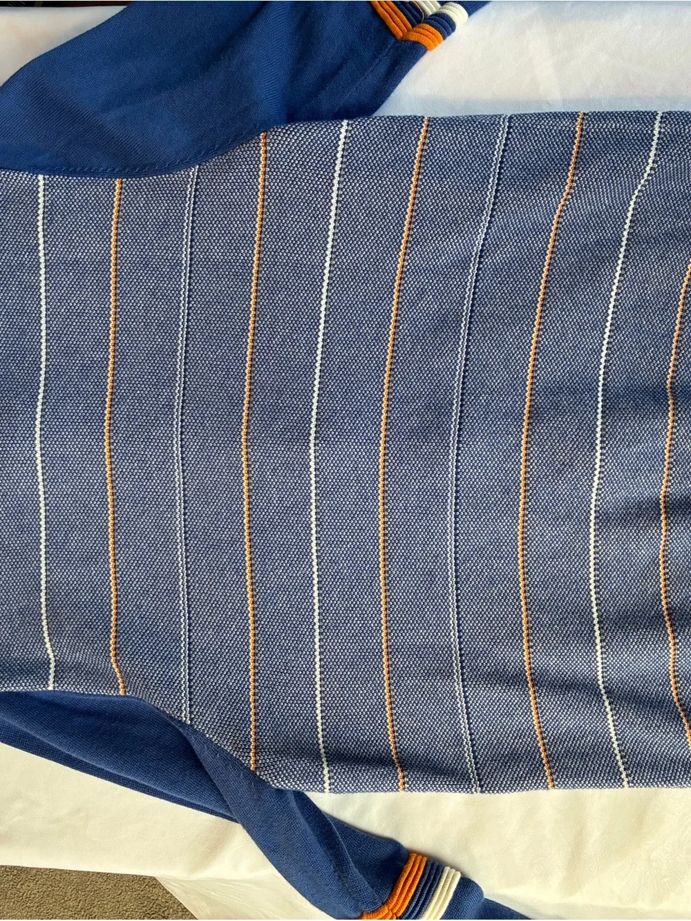 Banana Republic Blue Striped Zip-Up Sweater Jacket